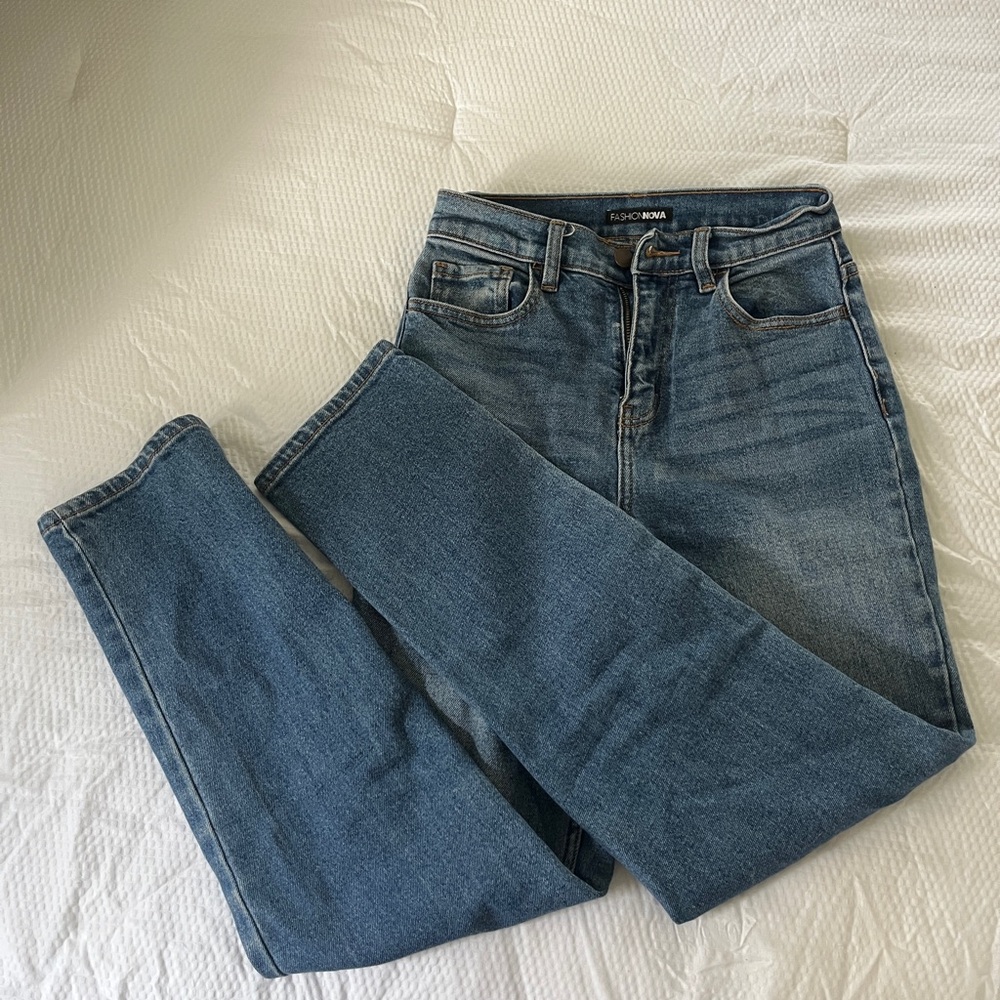 Fashion Nova Classic Straight Leg Blue Jeans